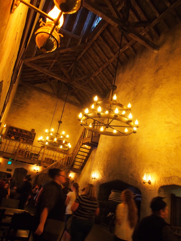 Leaky Cauldron in Diagon Alley; they serve British food and of course the famous butter beer