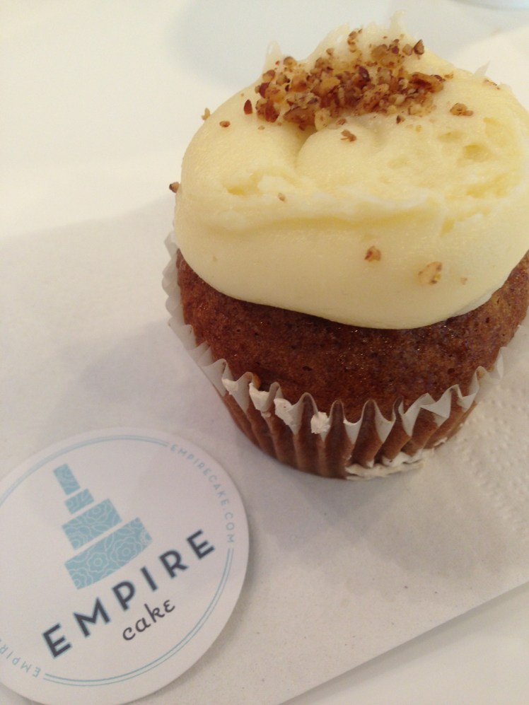 Carrot Cake Cupcake; the frosting is oh so good you want to eat it all at once