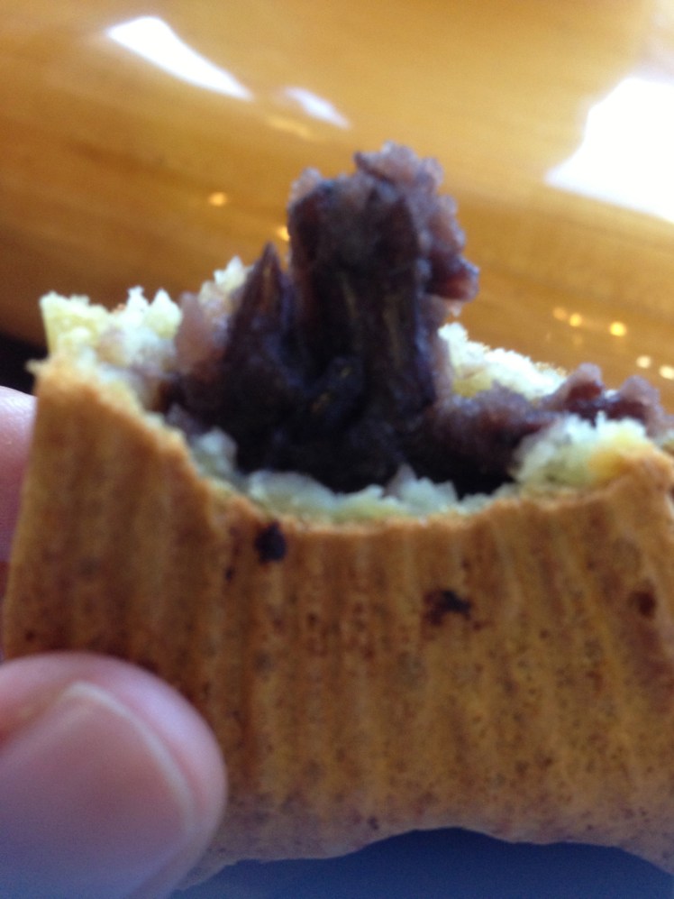 The red been paste; not too sweet and fresh so yumm