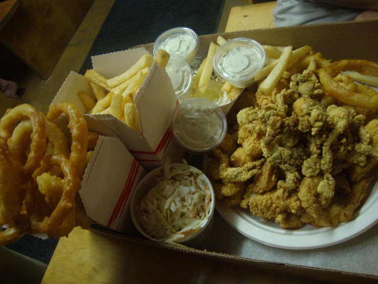 Onion ring, "down river" combo,