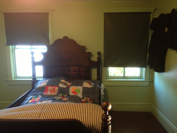 Amish bedroom; The wifes make the duvet their own - very pretty